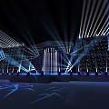 Stage design basic stage stand stage lamp 3d model