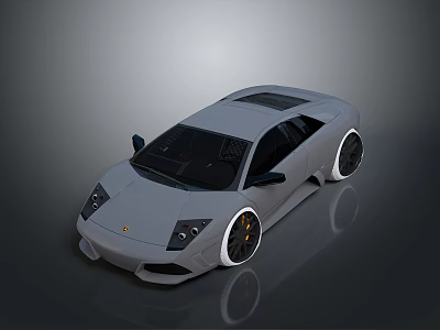 Sleek Gray Sports Car With Dark Roof Black And White Rims And Modern Design 3d model