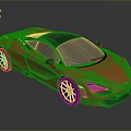 Red Sports Car Featuring Black Roof Silver Wheels and Sleek Aerodynamic Body Design