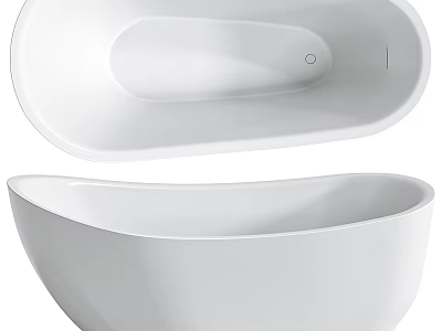 Modern White Freestanding Bathtub With Elegant Shape For Bathroom Interior Design 3d model