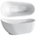 Modern White Freestanding Bathtub With Elegant Shape For Bathroom Interior Design