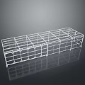 White Metal Display Rack With Grid Structure And Hollow Design On Reflective Surface 3d model