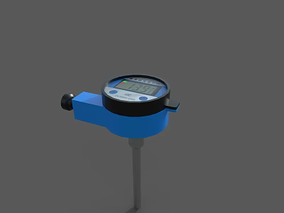 Blue Industrial Monitoring Equipment With Digital Display And Precision Measurement Probe 3d model