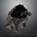 Mythical Turtle With Rock Like Shell Horned Head Rough Skin And Spiked Tail