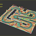 Modern Miniature Race Track Design With Curved Paths Island Sections And Facilities