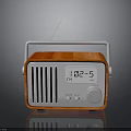Vintage Electronic Radio With Wooden Case FM Frequency Display And Portable Handle