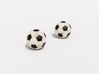 Sports Equipment Featuring Classic Black and White Soccer Balls for Training Games 3d model