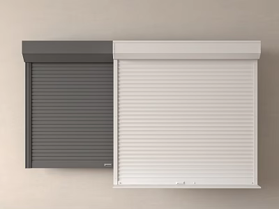 Gray And White Roller Shutters Design For Home Exterior Decoration 3d model