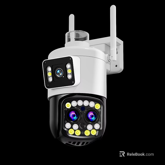 Projection Surveillance Camera With Dual Lenses LED Lights Night Vision And Outdoor Security 3d model 