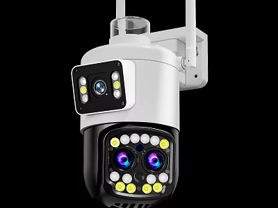 Projection Surveillance Camera With Dual Lenses LED Lights Night Vision And Outdoor Security 3d model