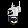 Projection Surveillance Camera With Dual Lenses LED Lights Night Vision And Outdoor Security