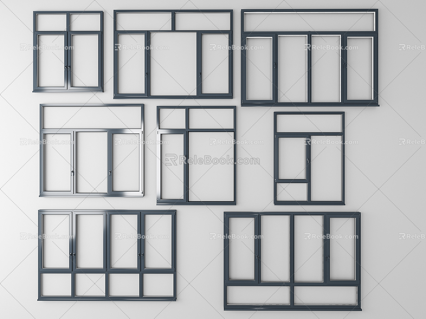 Modern windows 3d model