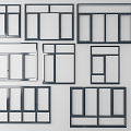 Modern windows 3d model