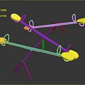 Colorful Outdoor Playground Equipment With Blue Frame And Yellow Seats For Children