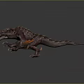 Mythical 3D Dragon Model With Scaled Body Sharp Horns Pointed Fangs And Orange Wings