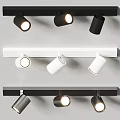 Modern Black And White Track Mounted Adjustable LED Downlights And Spotlights For Home Lighting