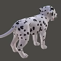 Cute Dalmatian Puppy With Black Spots And Tongue Out Looking Playful