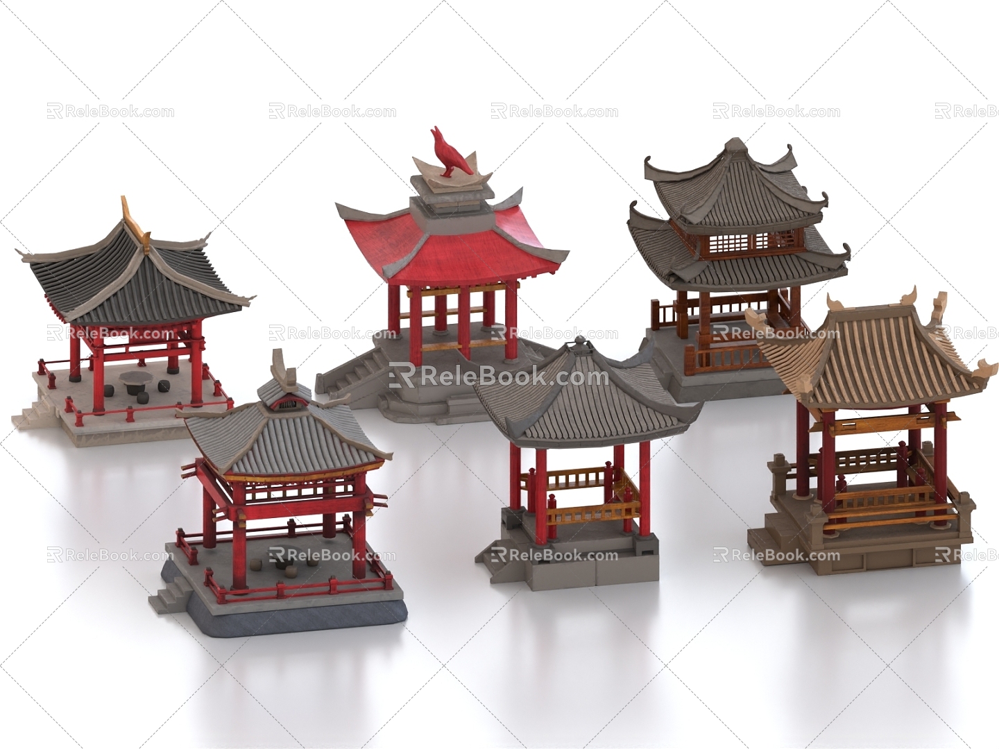 Ancient built pavilion pavilion 3d model