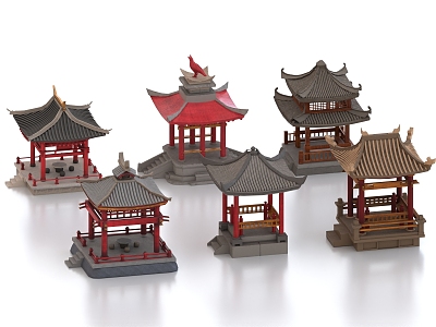 Ancient built pavilion 3d model