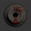 Detailed Red Ant 3D Models On Layered Conical Stone Platform With Small Stones