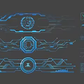 Modern science and technology line science and technology elements 3d model