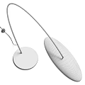 Sleek Modern Floor Lamp Featuring Curved Stand And Round Illuminated Shade
