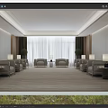 Modern Reception Room VIP Reception Room Reception Room Single Person Office Sofa Leather Sofa Table Lamp 3d model