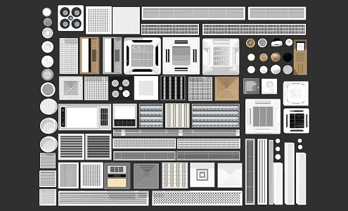 Modern air conditioning air outlet air conditioning outlet central air conditioning bath heater heating lamp heating combination 3d model
