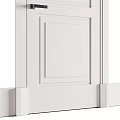 White Modern Swing Door With Simple Panel Design And Black Handle 3d model