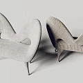 Modern Unique Curved Sofa with Ergonomic Shape and Hollow Details in Textured Fabric