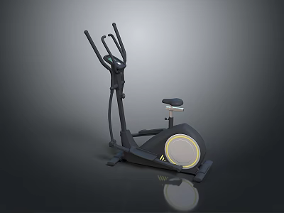 Modern Elliptical Trainer Fitness Equipment With Adjustable Console Handlebars And Pedals 3d model