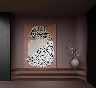 Modern Cream Hanging Painting 3d model