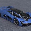 Stunning Futuristic Blue Supercar With Sleek Aerodynamic Design And Transparent Roof