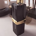 Elegant Perfume Cosmetics With Glass Bottles Gold Accents Skincare Products And Scented Candle