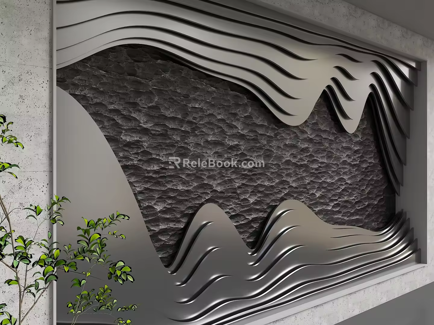 Modern background wall 3d model