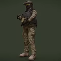Game Role Game Character SWAT Special Police with Skins and Bones Police Armed Police Soldiers Special Forces 3d model