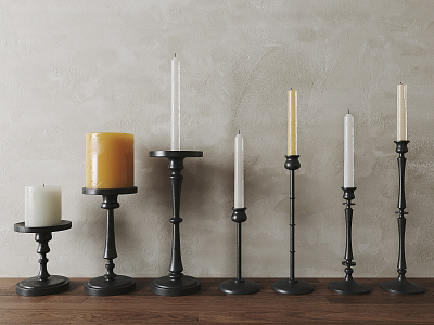 Modern Candlestick Lamp 3d model