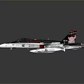 White Black Red Fighter Jet Model With Number 10 And Red Accent Wings Tail