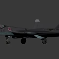 Gray Fighter Jet With Red Star Emblems Aerodynamic Design 3D Rendering On Dark Background 3d model