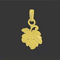 Golden Leaf Shaped Pendant As Stylish Lifestyle Accessory For Daily Use