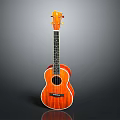 Glossy Orange Wooden Ukulele as Practical Daily Living Item with Classic Shape