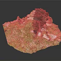Natural Green And White Rock Formation With Textured Surface And Dark Accents