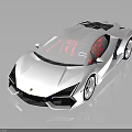 Sleek Silver Luxury Sports Car with Aerodynamic Design Sharp Lines Red Interior Open Top