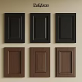 Black and brown wardrobe doors with various panel designs and classic styles