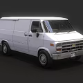 White Classic Cargo Van With Boxy Shape And Front Exterior Design 3d model
