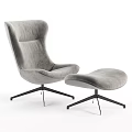 Green Velvet Armchair with Matching Ottoman and Black Metal Legs Modern Design