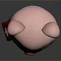 Pink Pig Stuffed Toy with Closed Eyes Red Nose Red Cross Bag and White Outfit