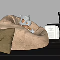 Modern Lazy Sofa Single Sofa 3d model