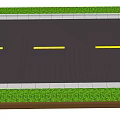 Well Designed Road Facilities Featuring Asphalt Pavement Yellow Center Lines Curb and Grass Verge