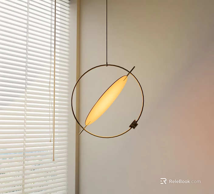 Elevator Corridor Design With Modern Pendant Light And Blinds 3d model